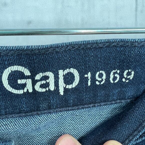 GAP Slim Straight womens stretchy jeans dark wash mid rise Size 26 Regular - Picture 7 of 10